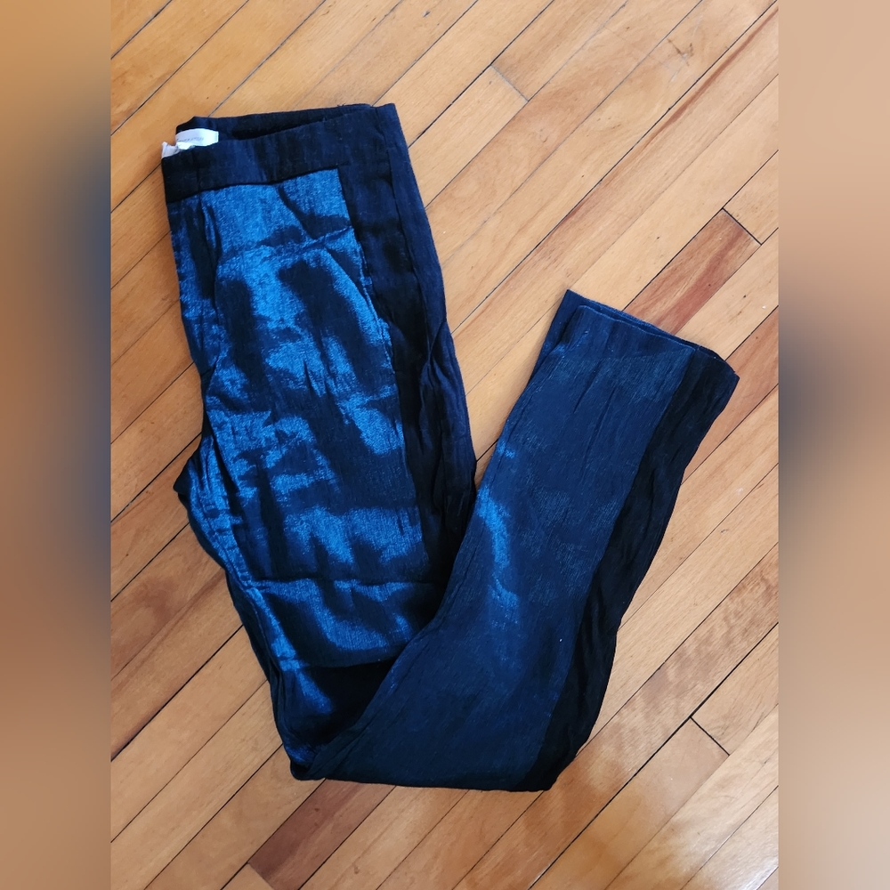 BCBG metallic dark blue pants size small
